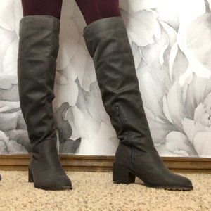 Tall grey boots